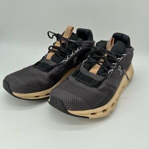 On Running Shoes Women's Sz 8.5 Gray Orange Cloudnova Eclipse Savannah Sneakers